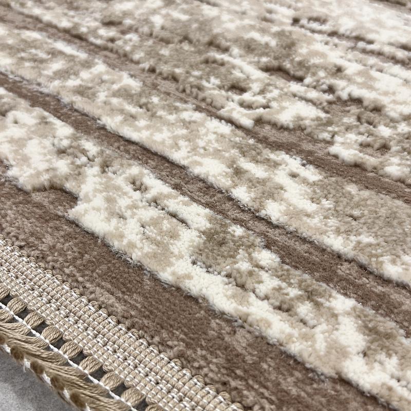 Килим з комбінованим ворсом и термоусадкой Glacia beige 03648A