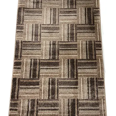 Килим фризе з невисоким ворсом в виде паркета Macio Beige 02596A