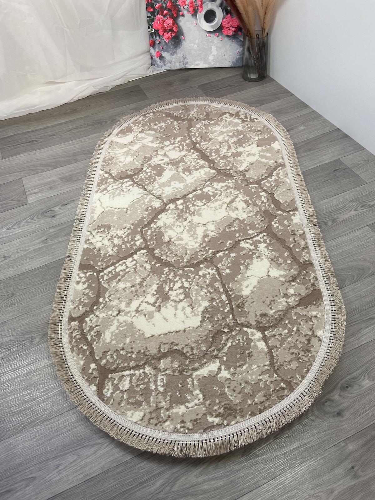 Килим з комбінованим ворсом и термоусадкой Glacia BEIGE 08148A