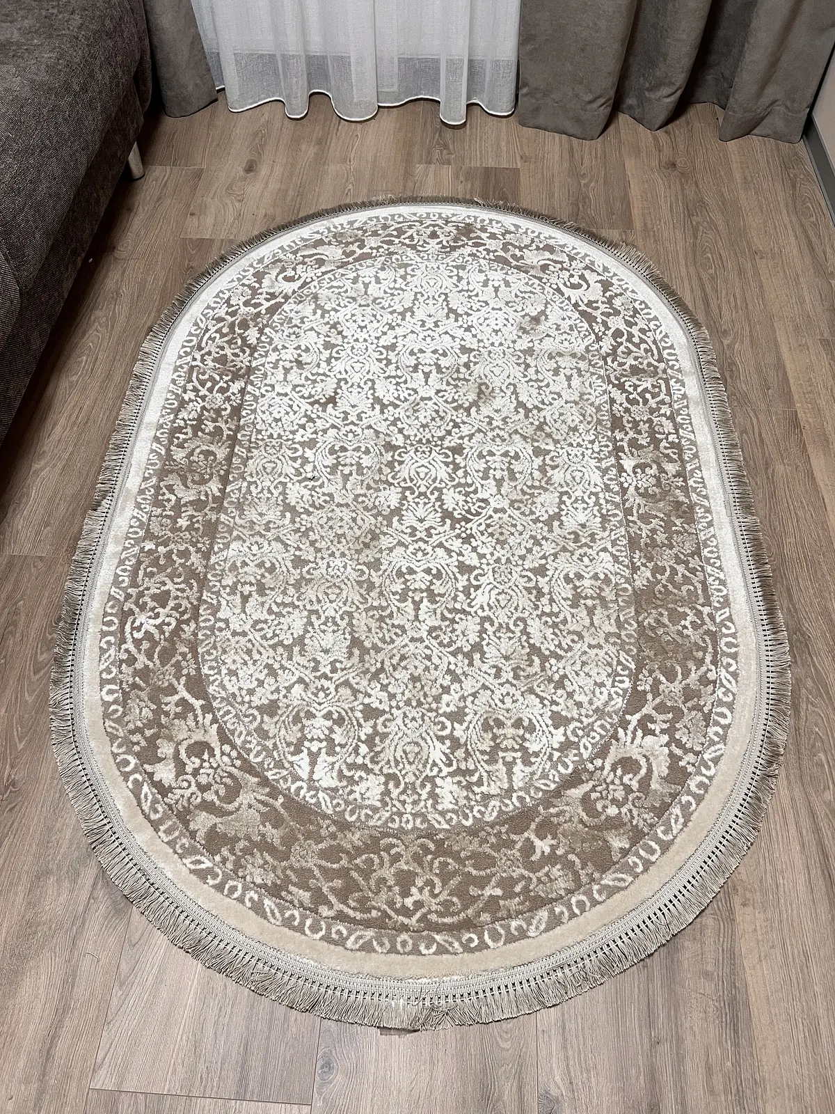 Килим з комбінованим ворсом и термоусадкой Glacia BEIGE 03977A