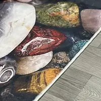 Універсальний килим на прогумованій основі для ванной Verda Stone Камни в воде Чорний R102