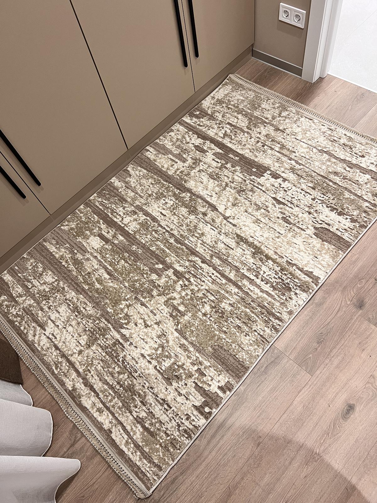 Килим з комбінованим ворсом и термоусадкой Glacia beige 03648A