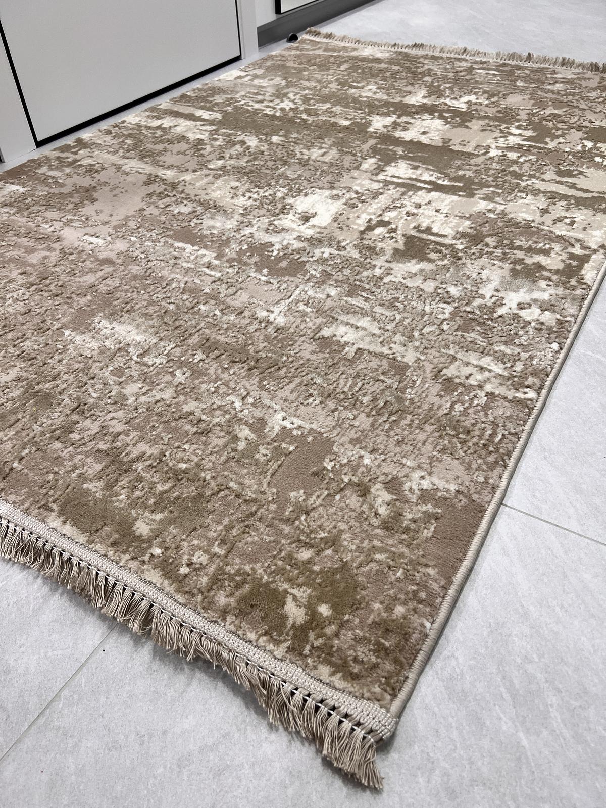 Килим з комбінованим ворсом и термоусадкой Glacia beige 03935A