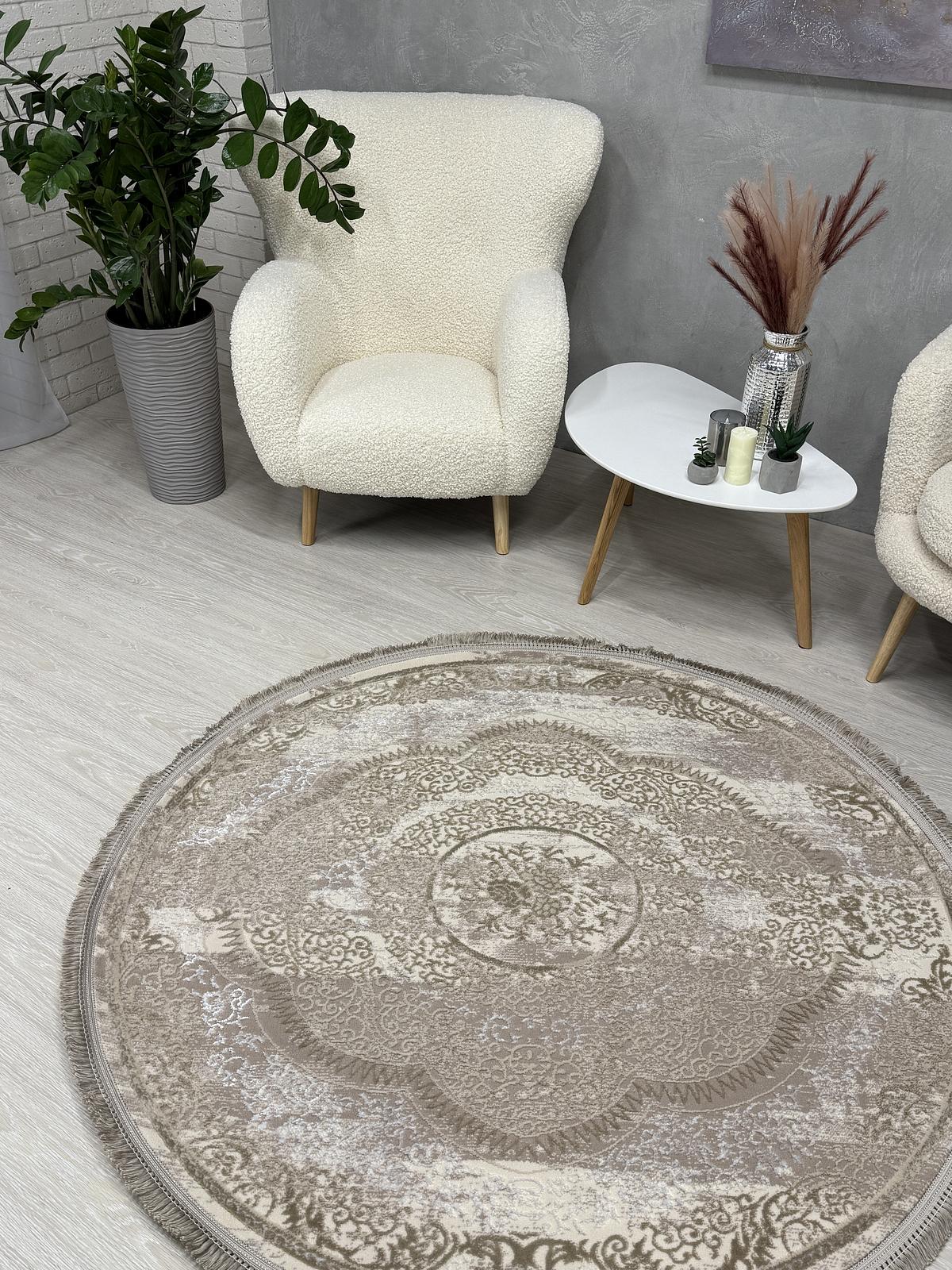 Килим з комбінованим ворсом и термоусадкой Glacia BEIGE 08352A