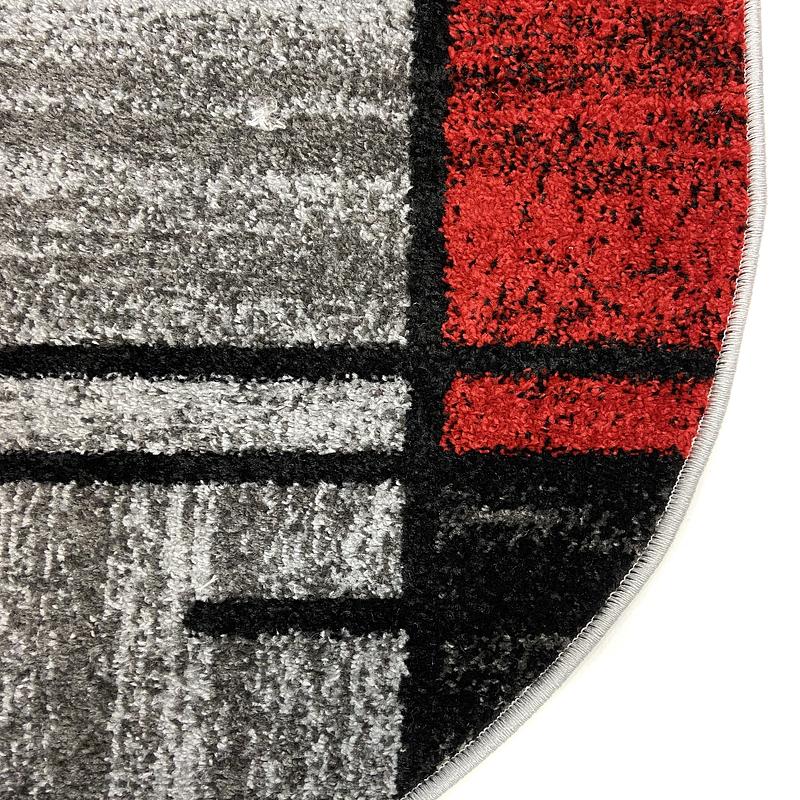 Килим фризе з невисоким ворсом Macio Gray/Red 02239A