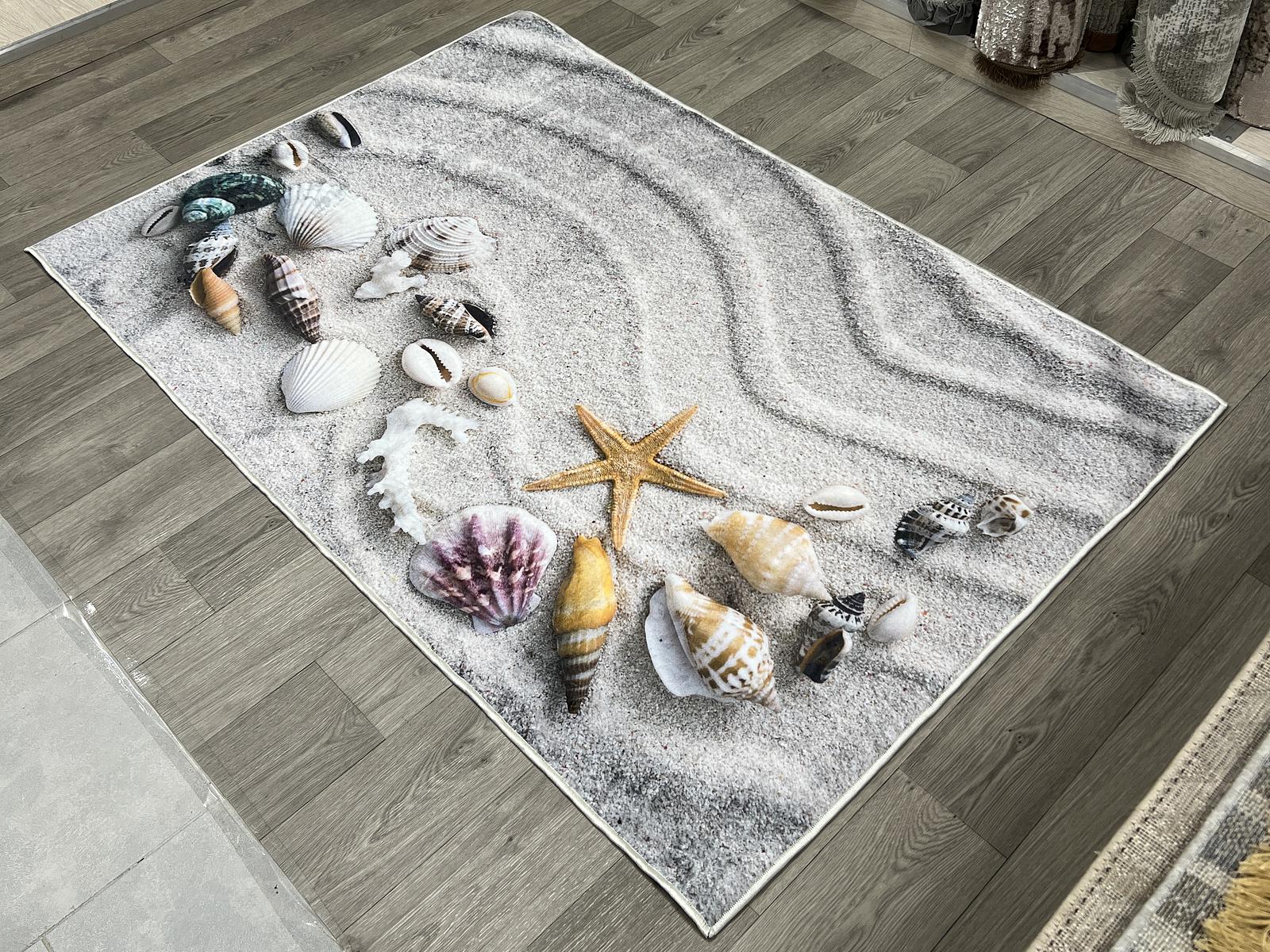 Універсальний килим на прогумованій основі Verda Stone Пляж Білий D104