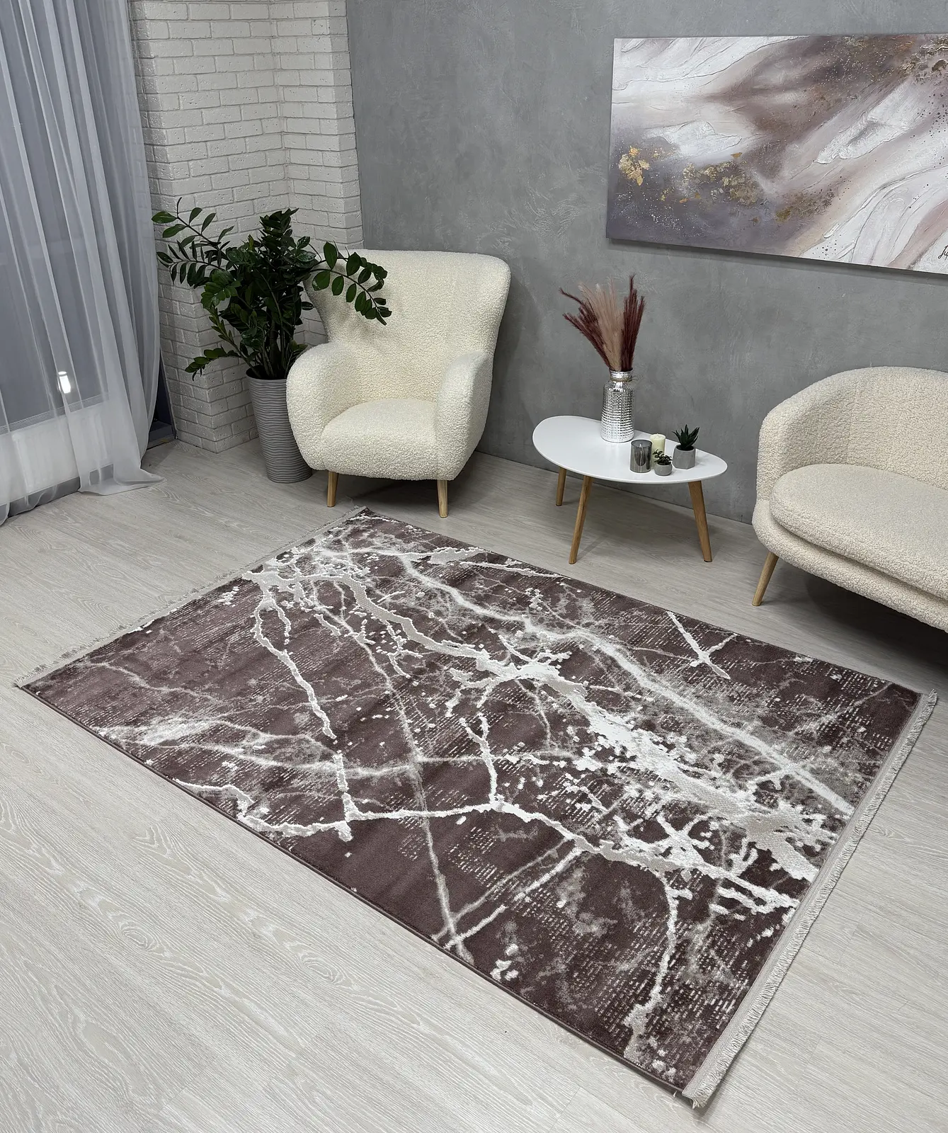 Килим з невисоким ворсом Vortex Коричневий 4640A A.KAHVE / KAHVE
