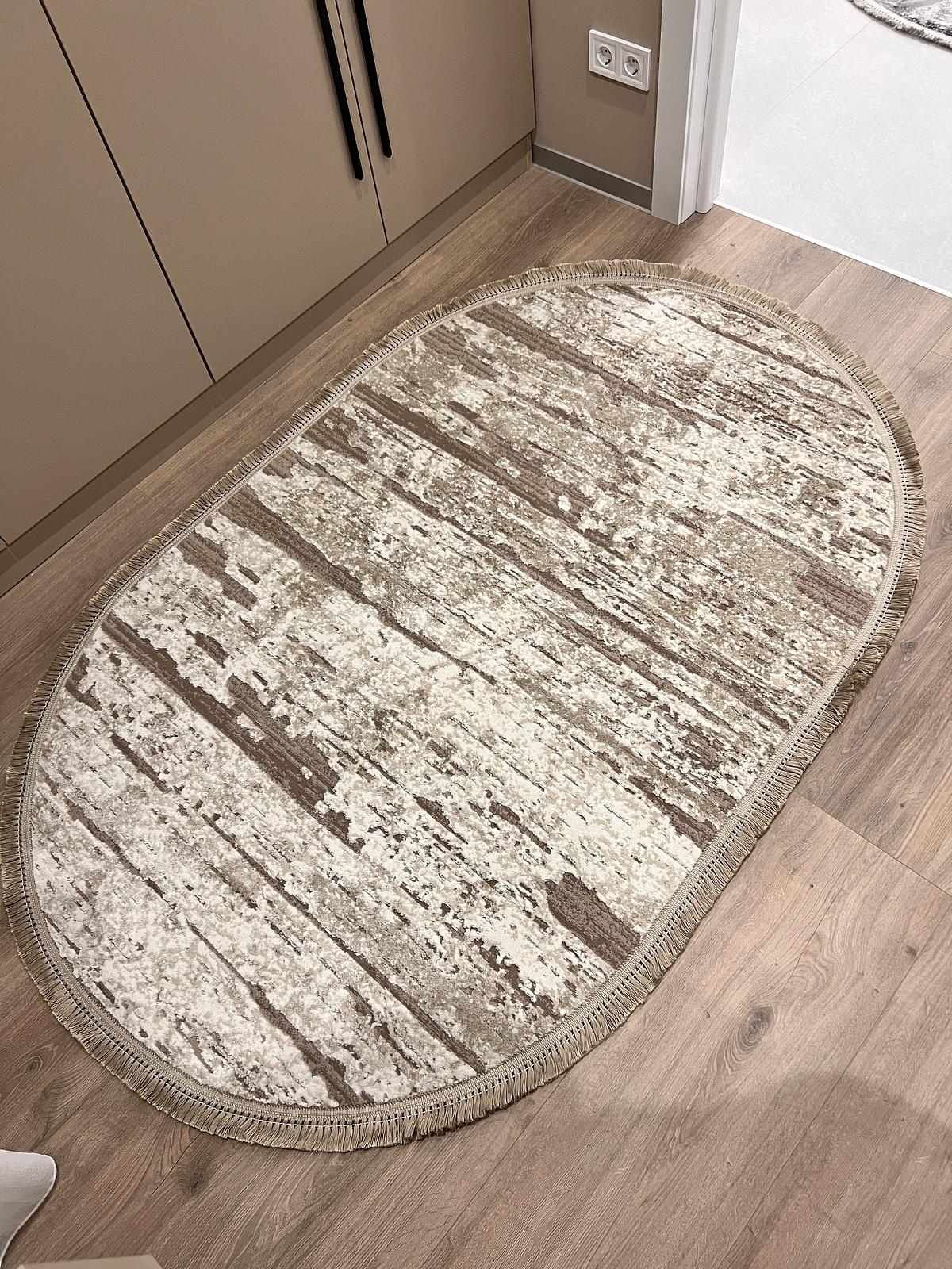 Килим з комбінованим ворсом и термоусадкой Glacia BEIGE 03648A