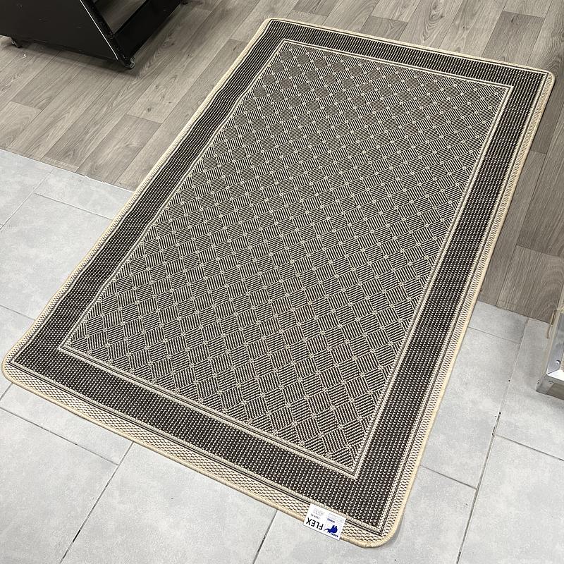 Безворсовий килим на гумовій основі універсальний Versa коричневий з бежевим 1944/91