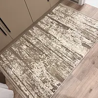 Килим з комбінованим ворсом и термоусадкой Glacia beige 03648A
