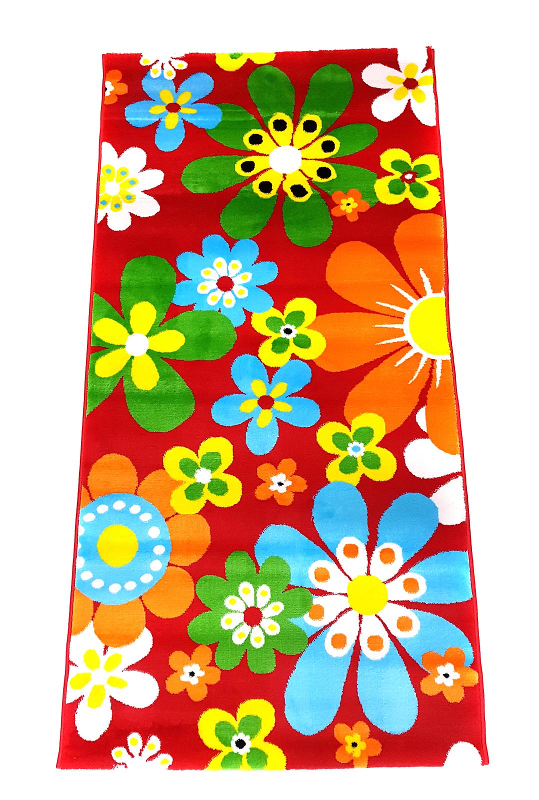 Дитячий килим Квіточки Junix Red B493A
