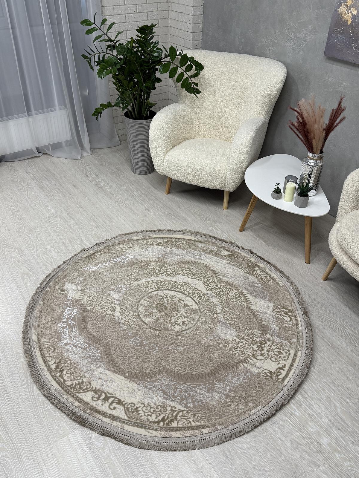 Килим з комбінованим ворсом и термоусадкой Glacia BEIGE 08352A
