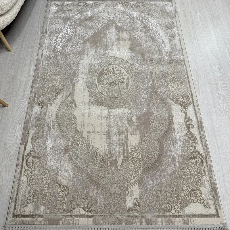 Килим з комбінованим ворсом и термоусадкой Glacia beige 08352A