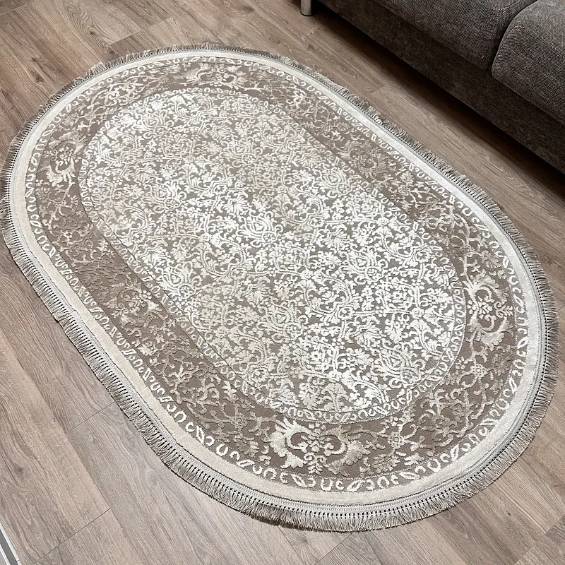 Килим з комбінованим ворсом и термоусадкой Glacia BEIGE 03977A