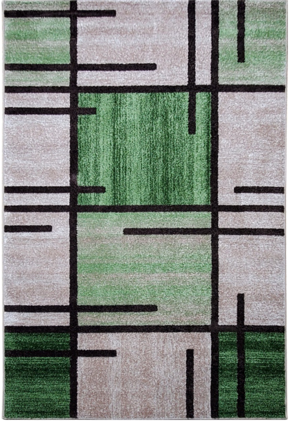 Килим фризе з невисоким ворсом Macio Beige\Green 02239A