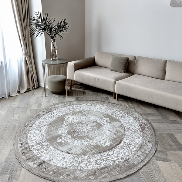 Килим з невисоким ворсом Vortex Бежевий з коричневим 4640A KAHVE / A.KAHVE