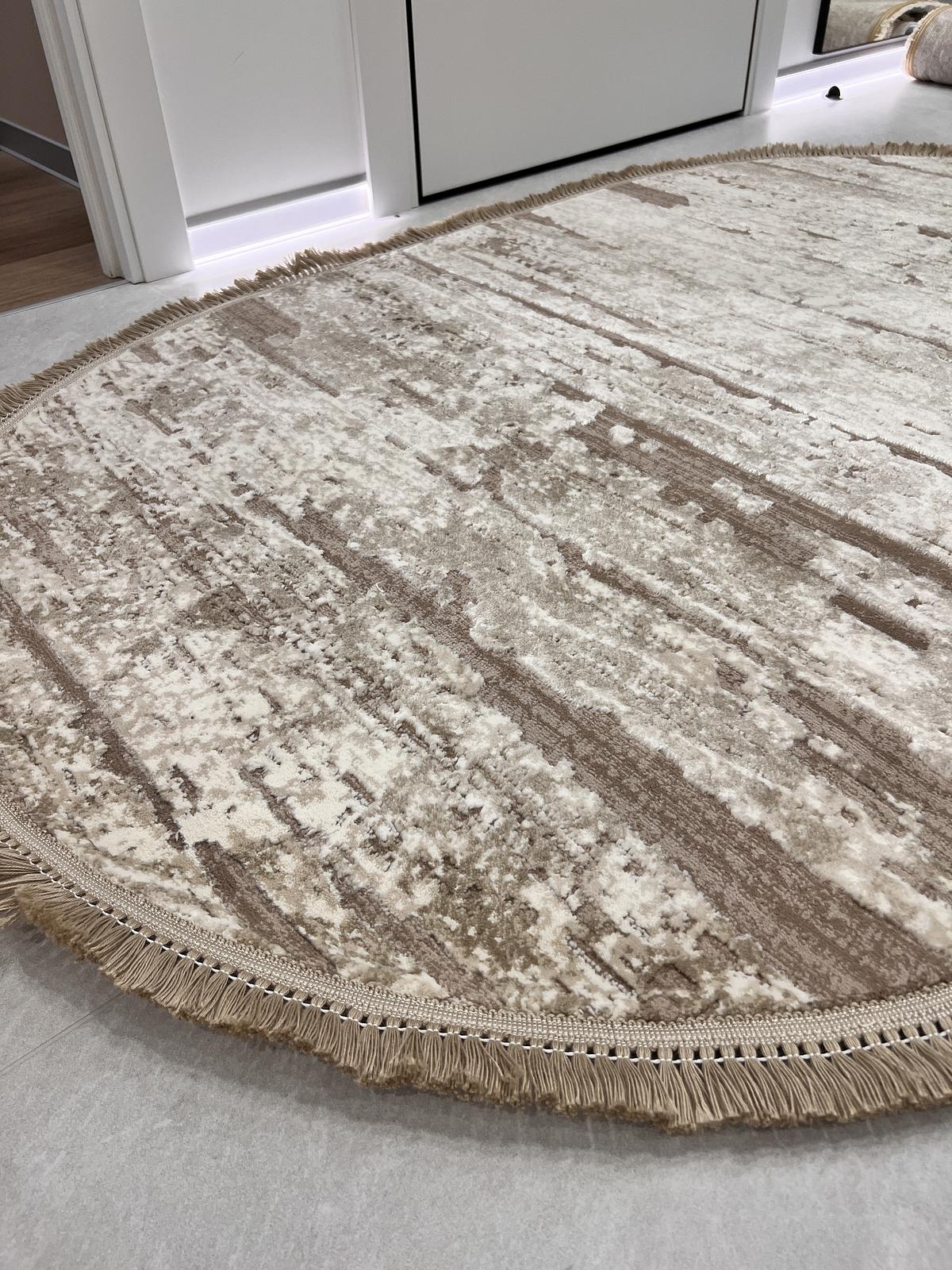 Килим з комбінованим ворсом и термоусадкой Glacia BEIGE 03648A