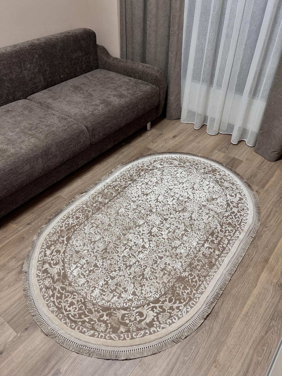 Килим з комбінованим ворсом и термоусадкой Glacia BEIGE 03977A