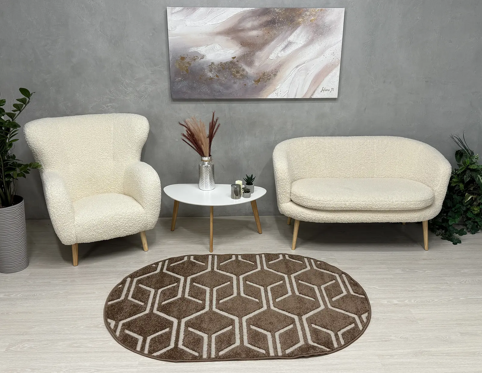 Килим у скандинавському стиле Nordis темно-бежевий 096А2