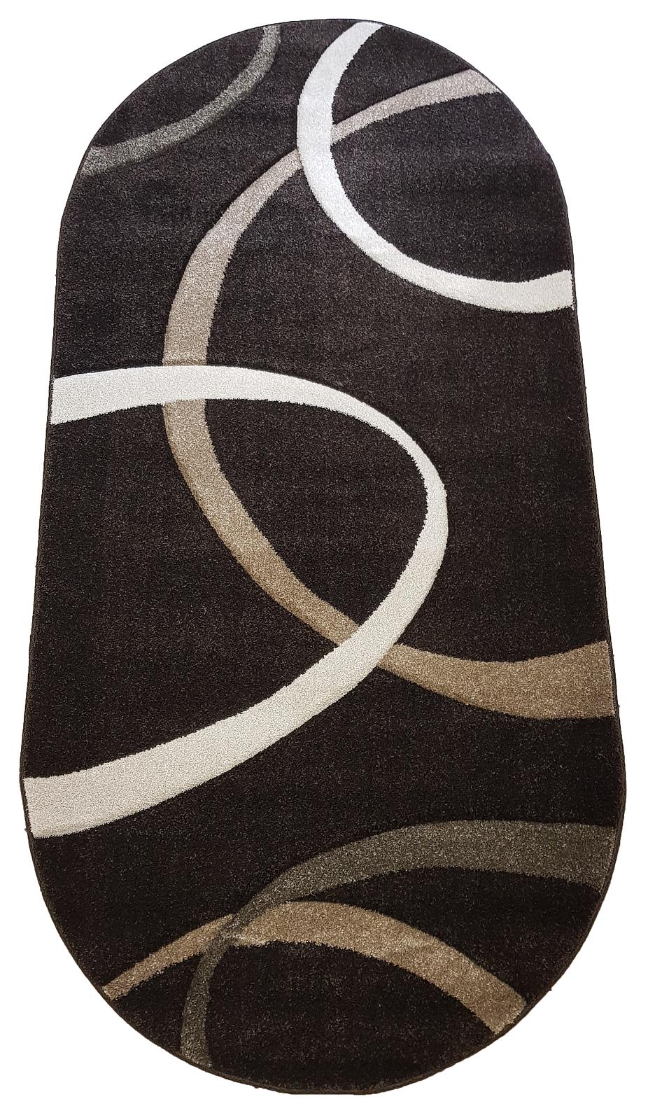 Килим з художньою стрижкою Tropica DARK BROWN D508A
