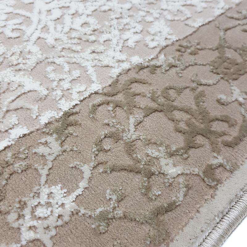 Килим з комбінованим ворсом и термоусадкой Glacia beige 03977A