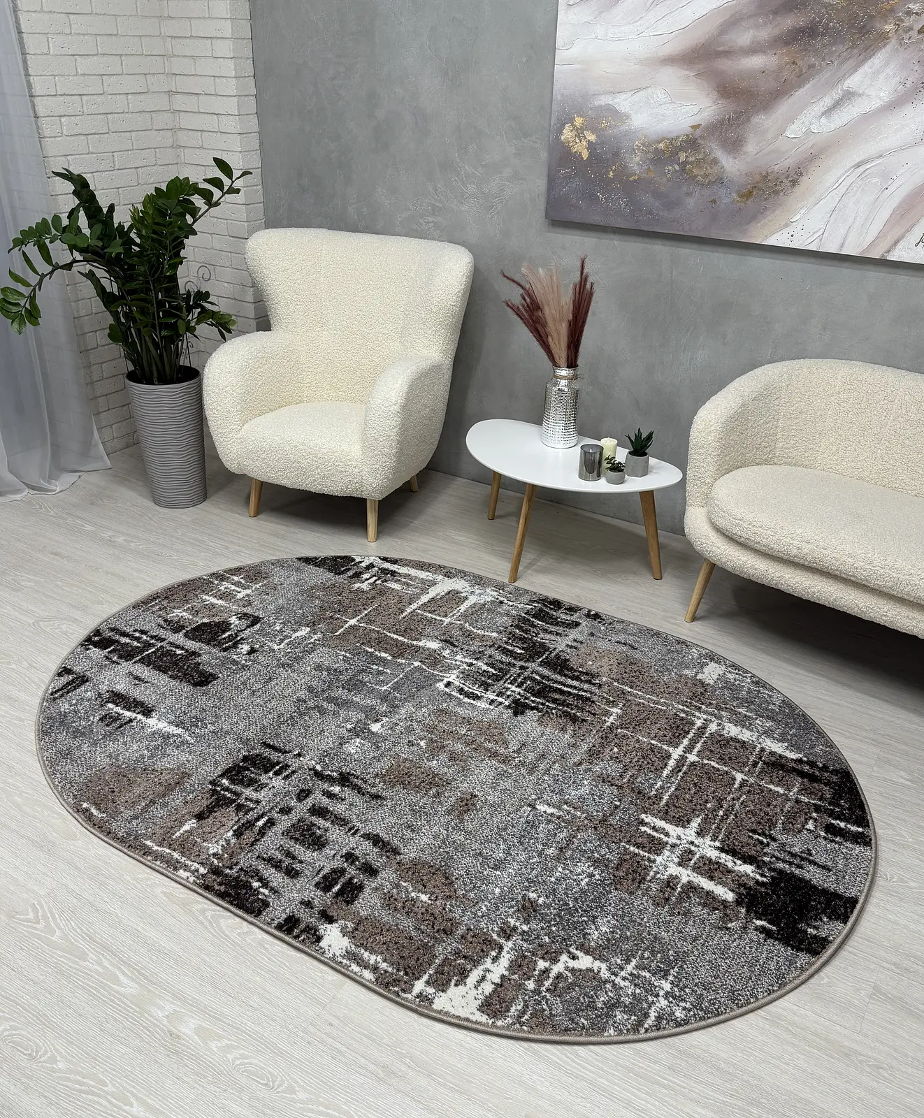 Килим з невисоким ворсом Mara сірий Gray 24037/123