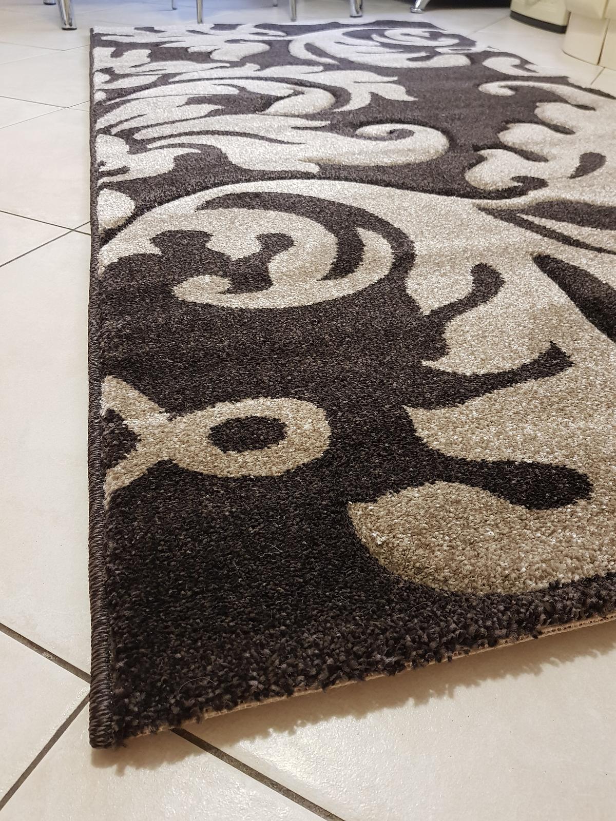 Килим з художньою стрижкою Tropica DARK BROWN C586A