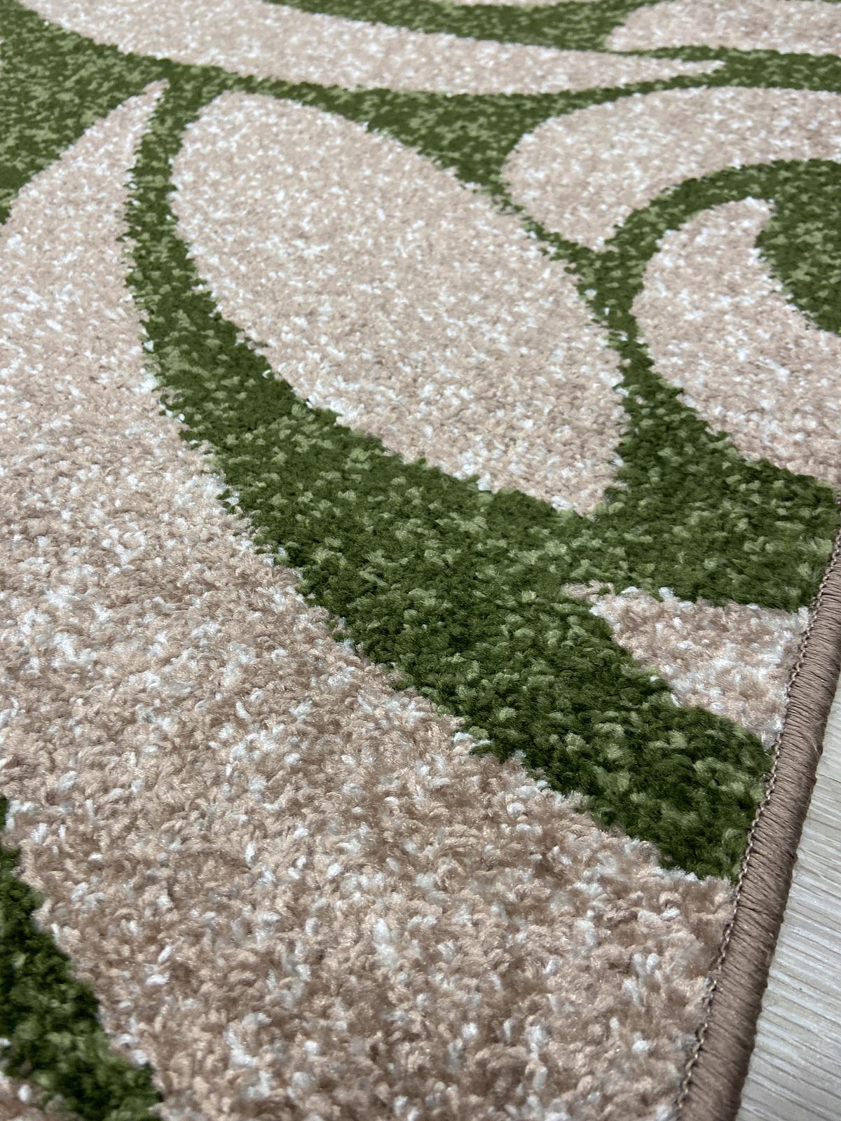 Килим фризе з невисоким ворсом Macio Beige\Green 02575A