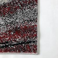 Килим фризе з невисоким ворсом Macio сірий з червоним Gray/Red 04154A