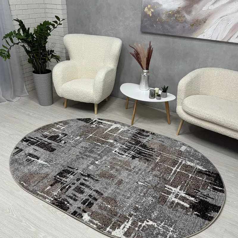 Килим з невисоким ворсом Mara сірий Gray 24037/123