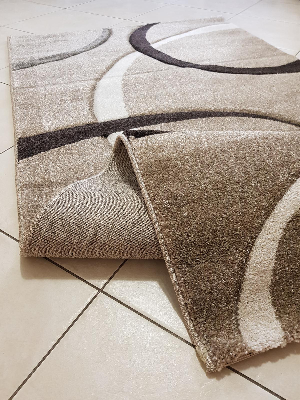 Килим з художньою стрижкою Tropica beige D508B