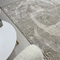 Килим з комбінованим ворсом и термоусадкой Glacia beige 08352A