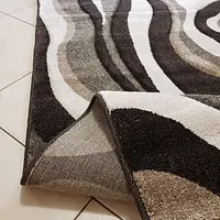 Килим з художньою стрижкою Tropica DARK BROWN 8562C