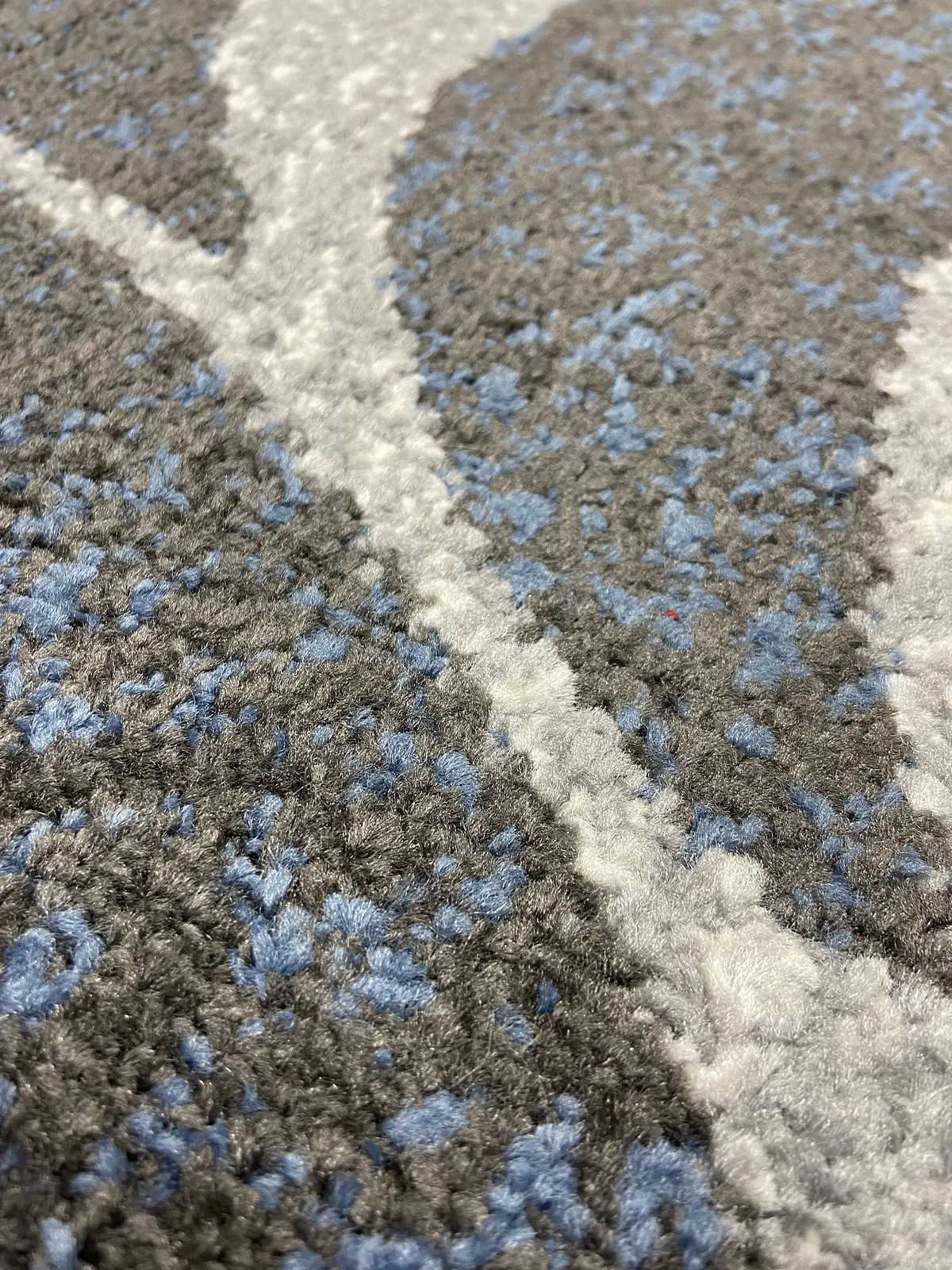 Килим фризе з невисоким ворсом Macio Gray/Blue 02575A