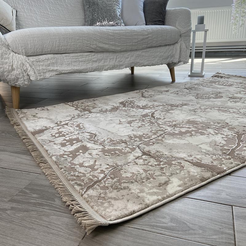 Килим з комбінованим ворсом и термоусадкой Glacia beige 08148A