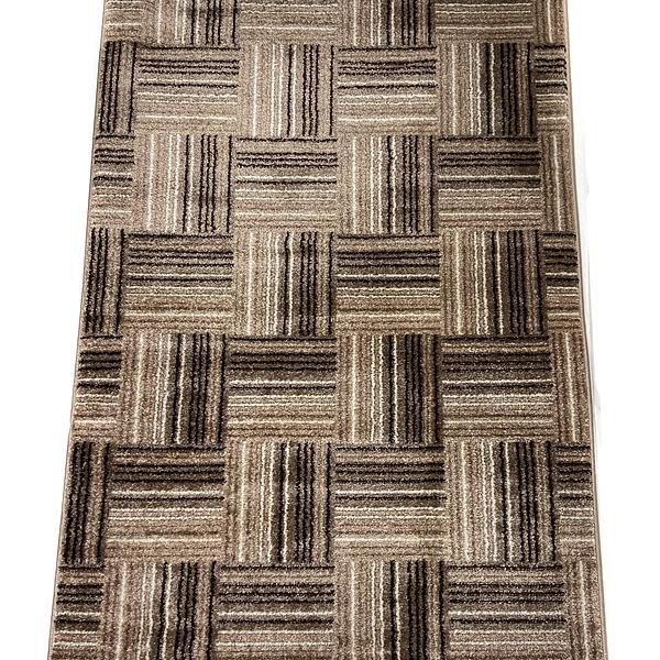 Килим фризе з невисоким ворсом в виде паркета Macio Beige 02596A