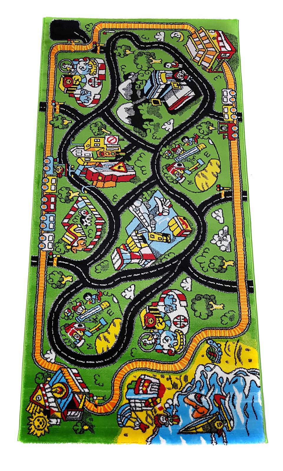 Дитячий килим із малюнком міста Junix GREEN K551B