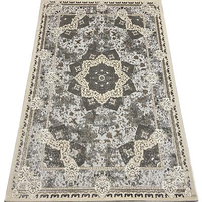 Килим з комбінованим ворсом и термоусадкой Optix бежевий з сірим beige C340B