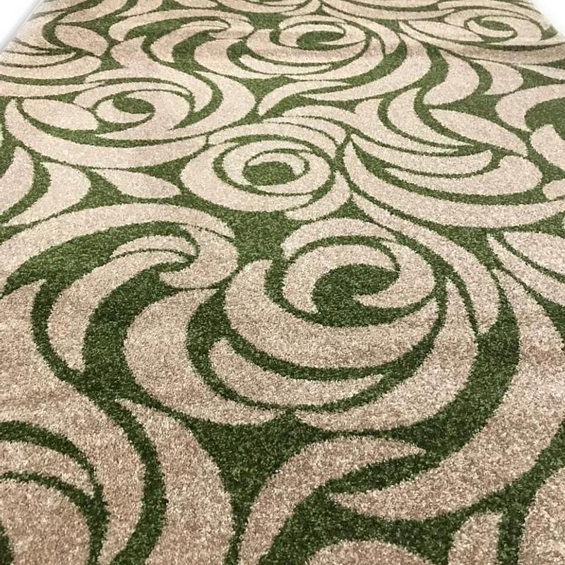 Килим фризе з невисоким ворсом Macio Beige\Green 02575A