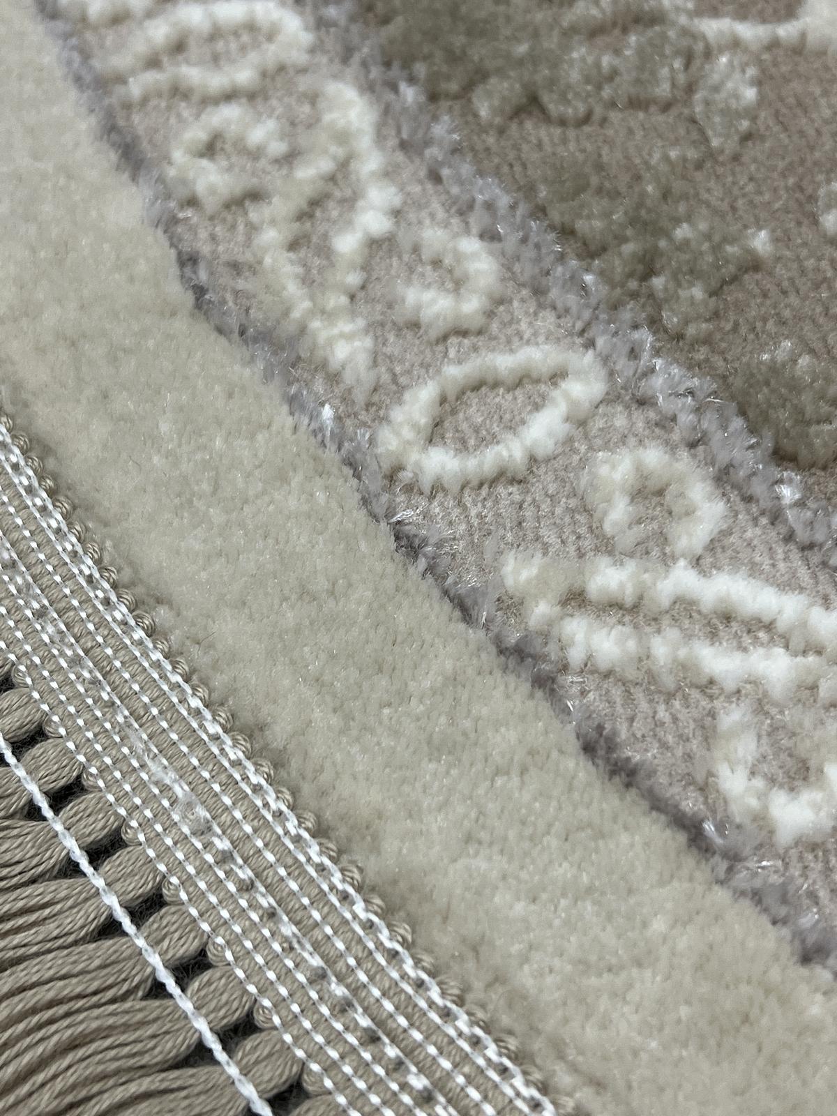 Килим з комбінованим ворсом и термоусадкой Glacia BEIGE 03977A