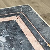 Універсальний килим на прогумованій основі Verda Stone сине сірий мармур Синій S104