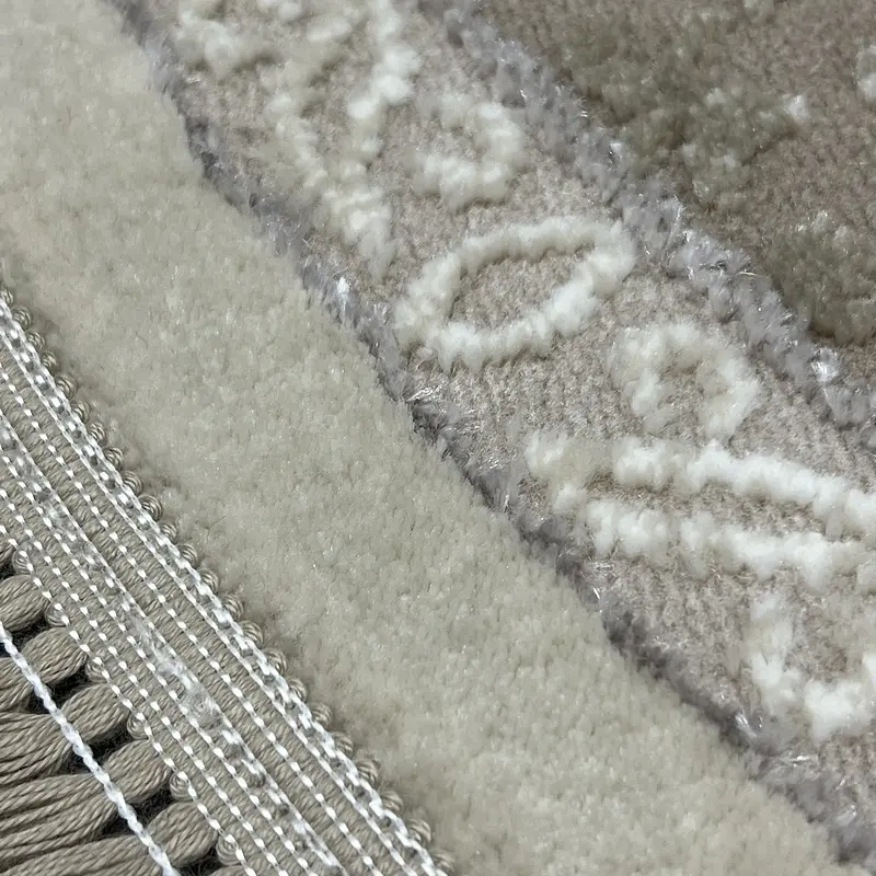 Килим з комбінованим ворсом и термоусадкой Glacia BEIGE 03977A