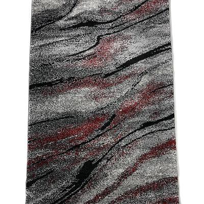 Килим фризе з невисоким ворсом Macio сірий з червоним Gray/Red 04154A