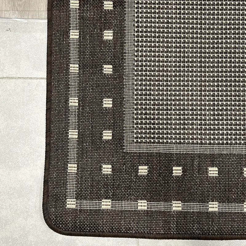 Безворсовий килим на гумовій основі універсальний Versa коричневий з бежевим 1963/91