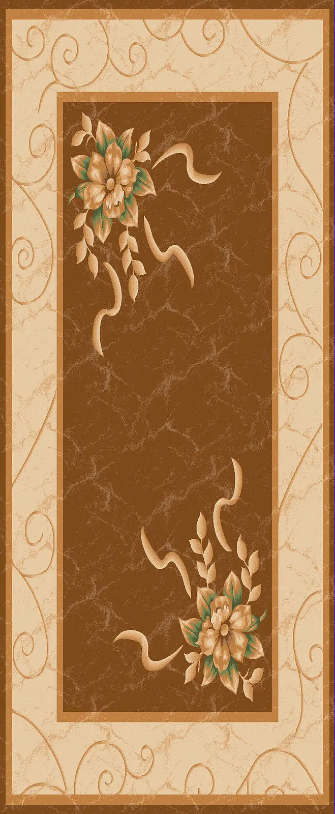 Килим високощільний з художественной стрижкой Elara BROWN 6610A