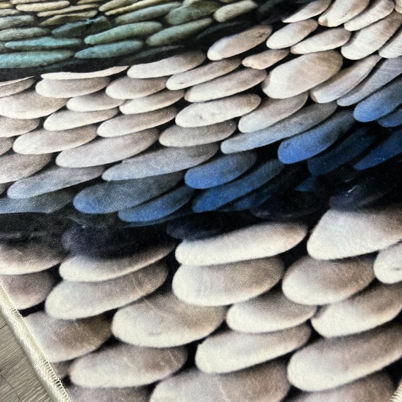 Універсальний килим на прогумованій основі Verda Stone Спираль из камней Білий E103