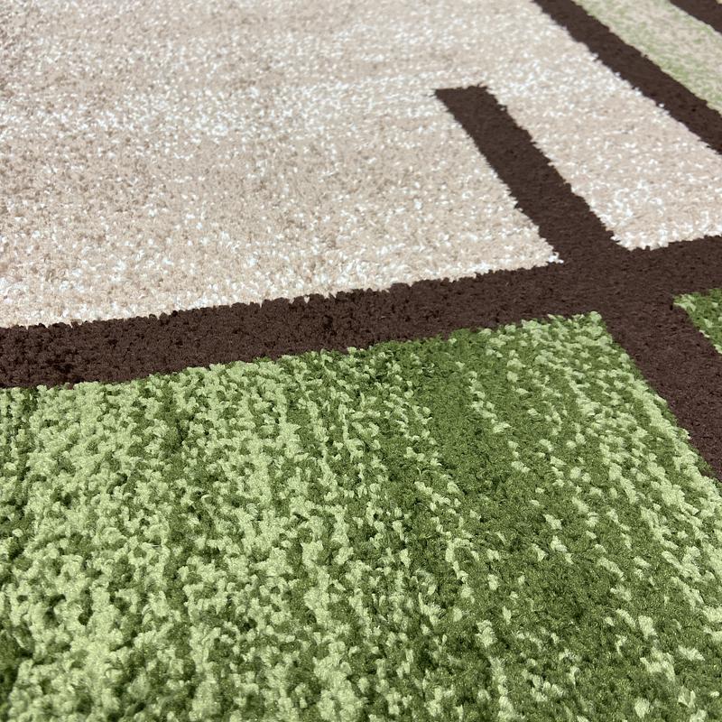 Килим фризе з невисоким ворсом Macio Beige\Green 02239A