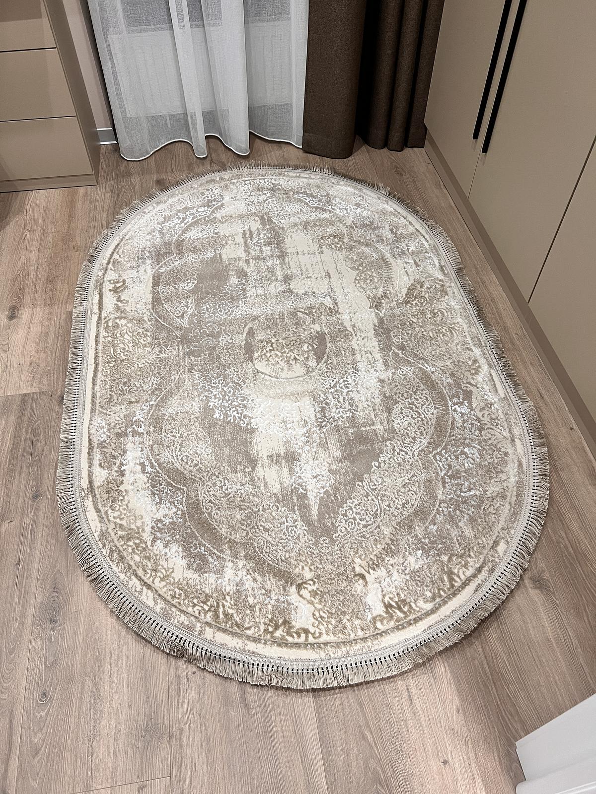 Килим з комбінованим ворсом и термоусадкой Glacia BEIGE 08352A