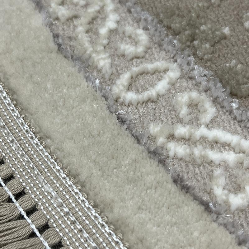 Килим з комбінованим ворсом и термоусадкой Glacia BEIGE 03977A
