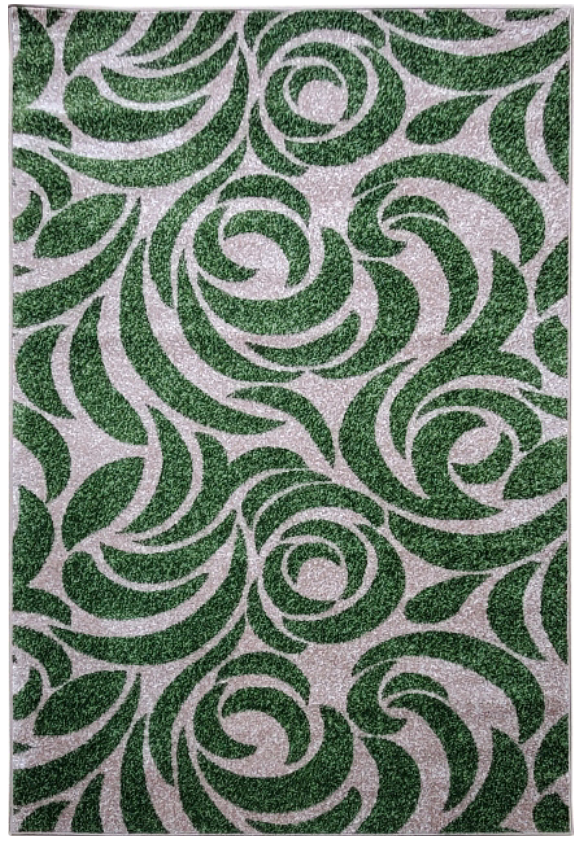 Килим фризе з невисоким ворсом Macio Green\Beige 02575A